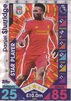 Daniel Sturridge Liverpool 2016/17 Topps Match Attax Star Player #162